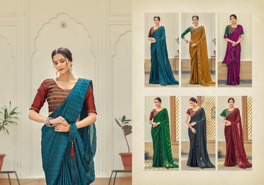 Ynf Mirror Chiffon Fancy Ethnic Wear Chiffon Printed Designer Saree Collection